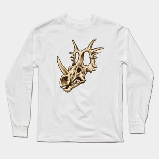 Dinosaur Skull Styracosaurus Sticker Long Sleeve T-Shirt